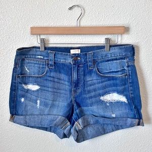 J.Crew Rolled Cuff Distressed Denim Jean Shorts Size 31